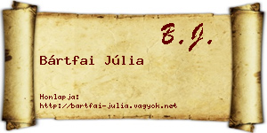 Bártfai Júlia névjegykártya